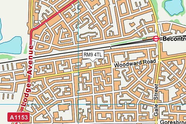 RM9 4TL map - OS VectorMap District (Ordnance Survey)