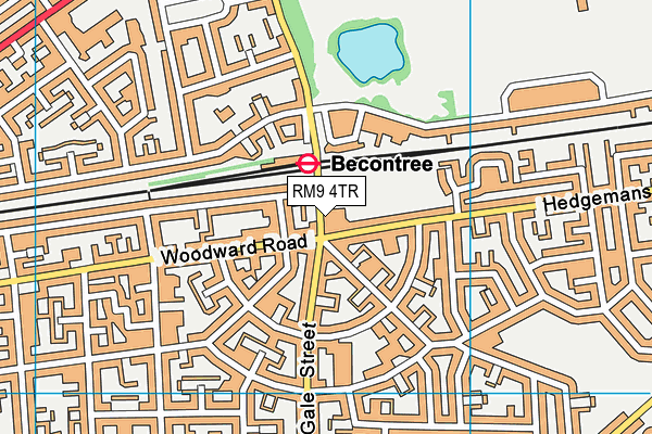 RM9 4TR map - OS VectorMap District (Ordnance Survey)