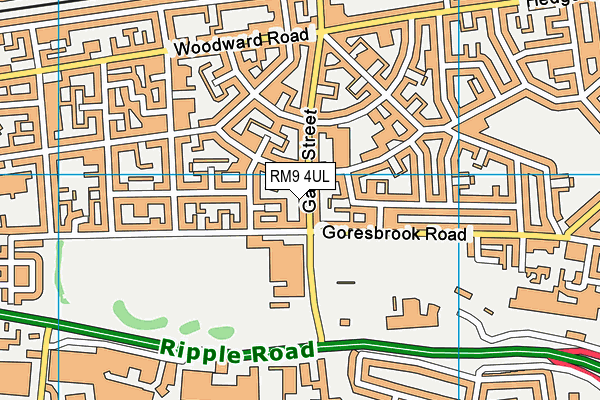 RM9 4UL map - OS VectorMap District (Ordnance Survey)