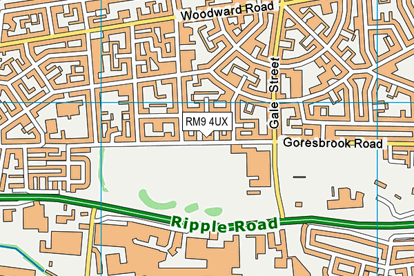 RM9 4UX map - OS VectorMap District (Ordnance Survey)