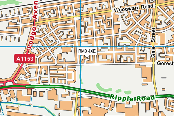 RM9 4XE map - OS VectorMap District (Ordnance Survey)