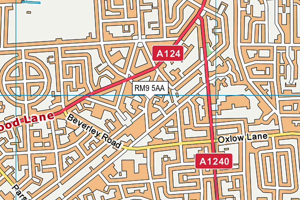 RM9 5AA map - OS VectorMap District (Ordnance Survey)