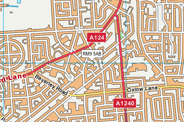 RM9 5AB map - OS VectorMap District (Ordnance Survey)