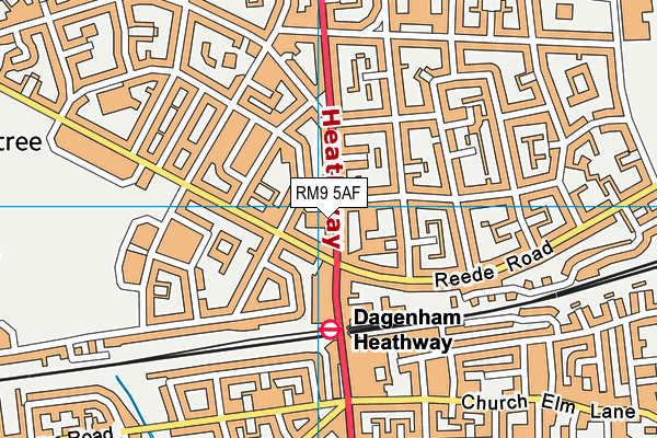 RM9 5AF map - OS VectorMap District (Ordnance Survey)