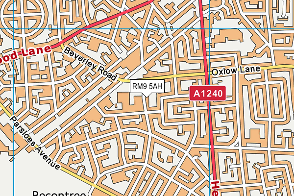 RM9 5AH map - OS VectorMap District (Ordnance Survey)