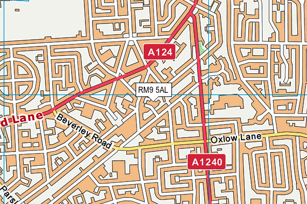 RM9 5AL map - OS VectorMap District (Ordnance Survey)