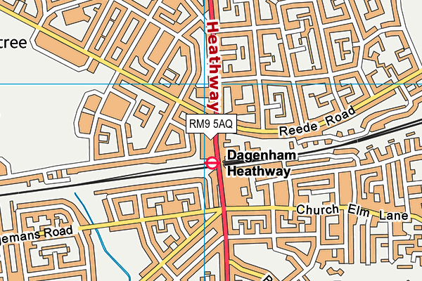 RM9 5AQ map - OS VectorMap District (Ordnance Survey)