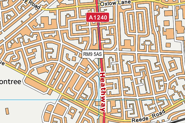 RM9 5AS map - OS VectorMap District (Ordnance Survey)