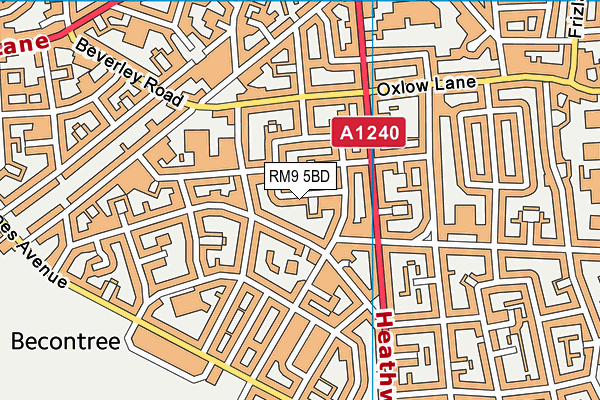 RM9 5BD map - OS VectorMap District (Ordnance Survey)