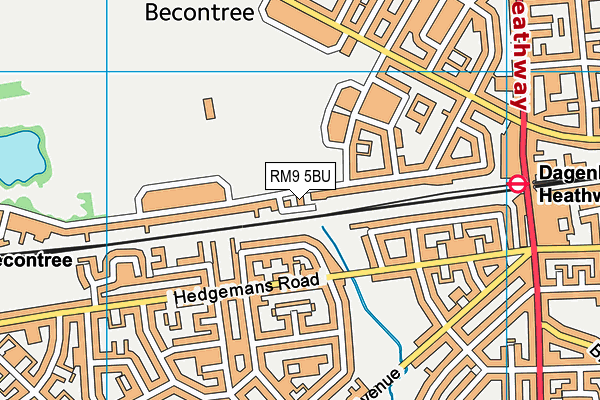 RM9 5BU map - OS VectorMap District (Ordnance Survey)