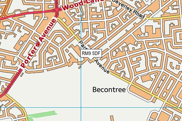 RM9 5DF map - OS VectorMap District (Ordnance Survey)