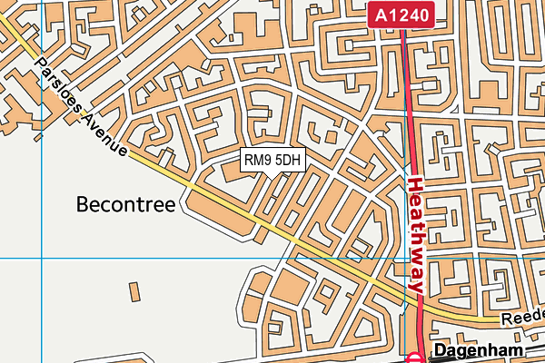 RM9 5DH map - OS VectorMap District (Ordnance Survey)