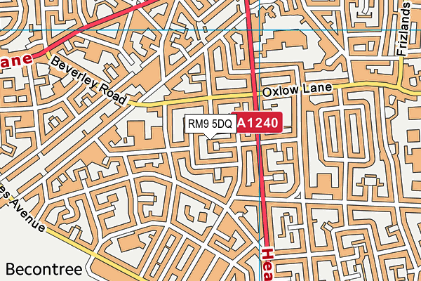 RM9 5DQ map - OS VectorMap District (Ordnance Survey)