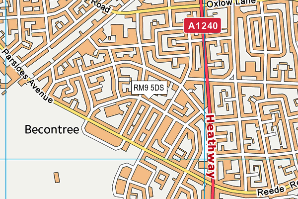 RM9 5DS map - OS VectorMap District (Ordnance Survey)