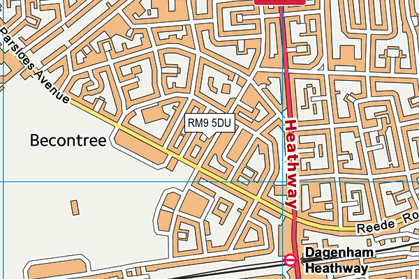 RM9 5DU map - OS VectorMap District (Ordnance Survey)