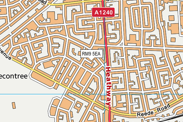 RM9 5EA map - OS VectorMap District (Ordnance Survey)