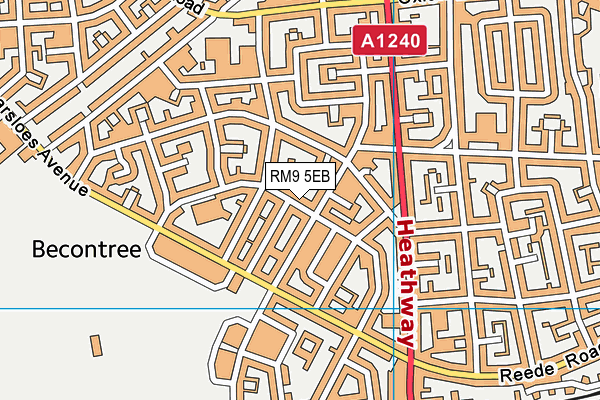 RM9 5EB map - OS VectorMap District (Ordnance Survey)