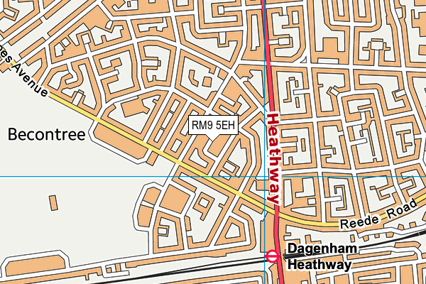 RM9 5EH map - OS VectorMap District (Ordnance Survey)