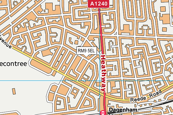 RM9 5EL map - OS VectorMap District (Ordnance Survey)