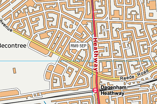 RM9 5EP map - OS VectorMap District (Ordnance Survey)