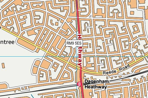 RM9 5ES map - OS VectorMap District (Ordnance Survey)