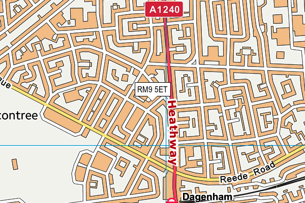 RM9 5ET map - OS VectorMap District (Ordnance Survey)