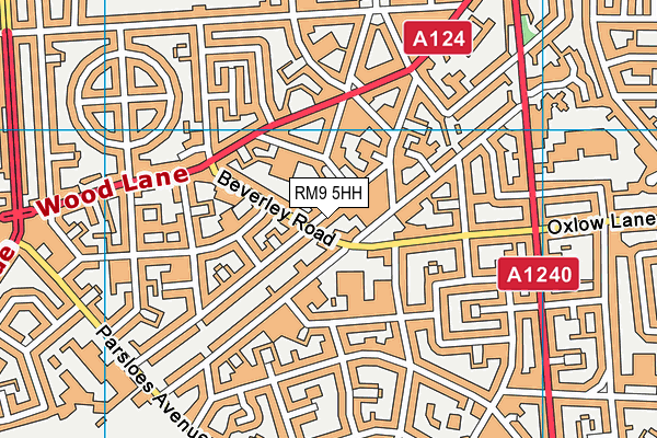 RM9 5HH map - OS VectorMap District (Ordnance Survey)