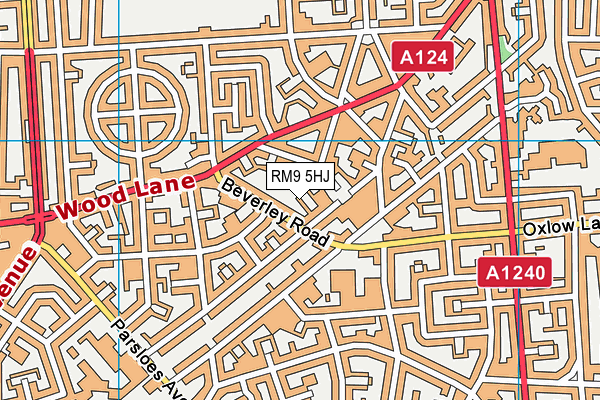 RM9 5HJ map - OS VectorMap District (Ordnance Survey)
