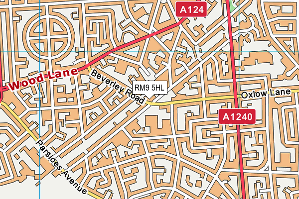 RM9 5HL map - OS VectorMap District (Ordnance Survey)