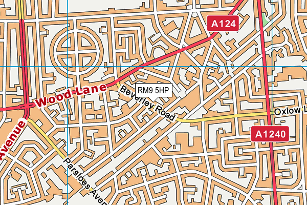 RM9 5HP map - OS VectorMap District (Ordnance Survey)