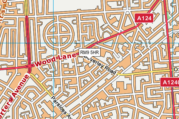 RM9 5HR map - OS VectorMap District (Ordnance Survey)