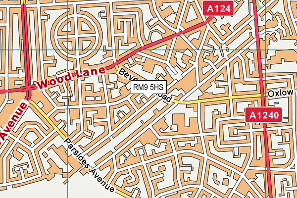 RM9 5HS map - OS VectorMap District (Ordnance Survey)