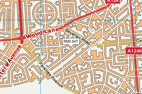 RM9 5HT map - OS VectorMap District (Ordnance Survey)