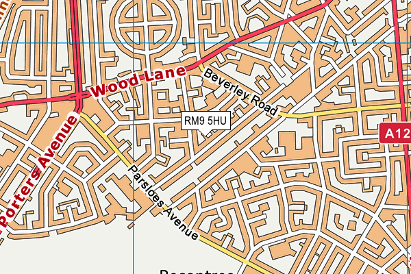 RM9 5HU map - OS VectorMap District (Ordnance Survey)