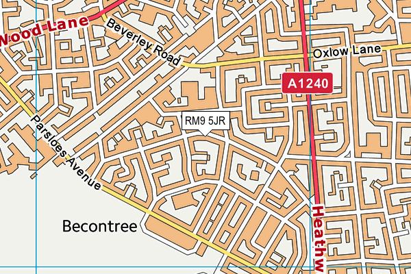 RM9 5JR map - OS VectorMap District (Ordnance Survey)