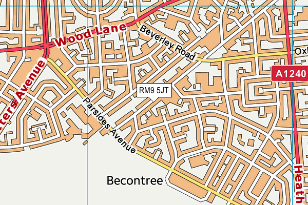 RM9 5JT map - OS VectorMap District (Ordnance Survey)