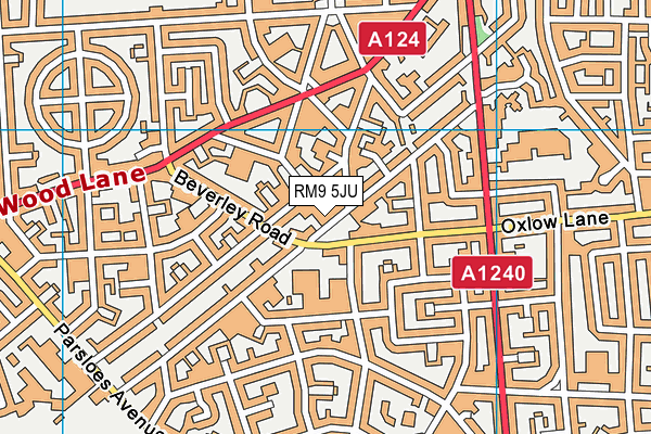 RM9 5JU map - OS VectorMap District (Ordnance Survey)