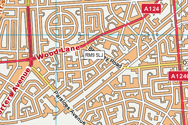 RM9 5LJ map - OS VectorMap District (Ordnance Survey)