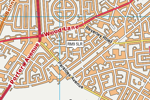 RM9 5LR map - OS VectorMap District (Ordnance Survey)