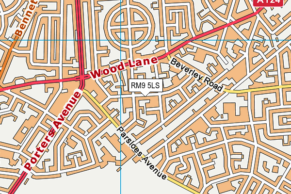 RM9 5LS map - OS VectorMap District (Ordnance Survey)