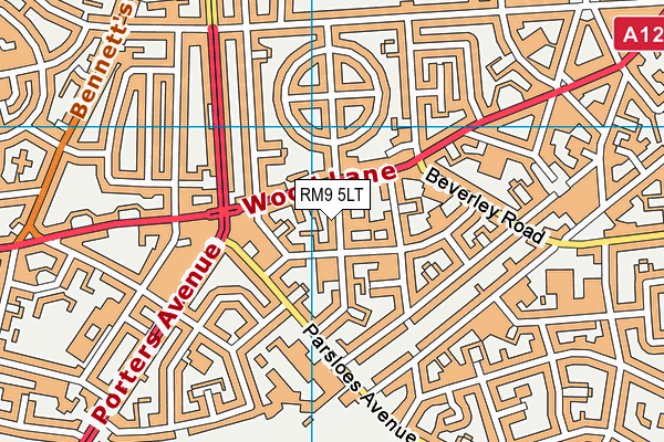 RM9 5LT map - OS VectorMap District (Ordnance Survey)