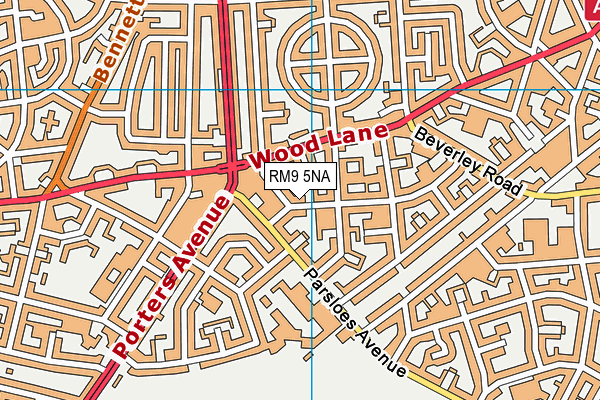 RM9 5NA map - OS VectorMap District (Ordnance Survey)