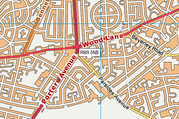 RM9 5NB map - OS VectorMap District (Ordnance Survey)