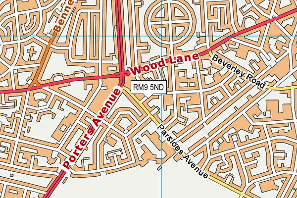 RM9 5ND map - OS VectorMap District (Ordnance Survey)