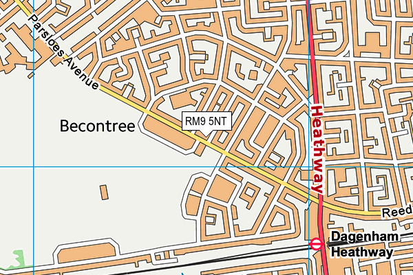 RM9 5NT map - OS VectorMap District (Ordnance Survey)