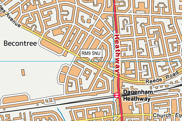 RM9 5NU map - OS VectorMap District (Ordnance Survey)