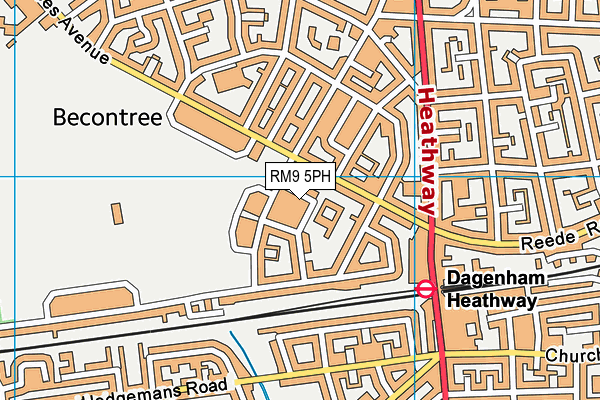 RM9 5PH map - OS VectorMap District (Ordnance Survey)