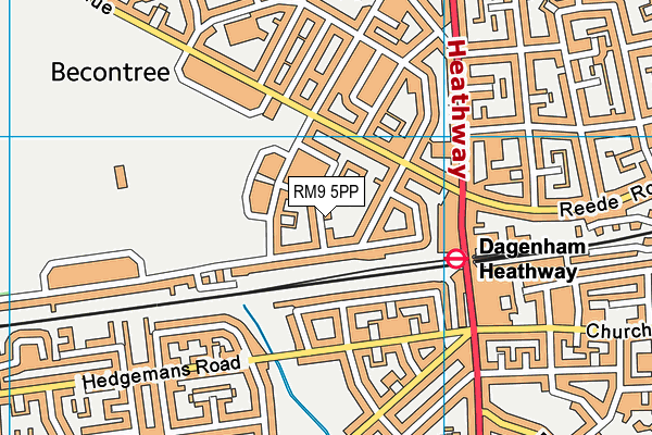 RM9 5PP map - OS VectorMap District (Ordnance Survey)
