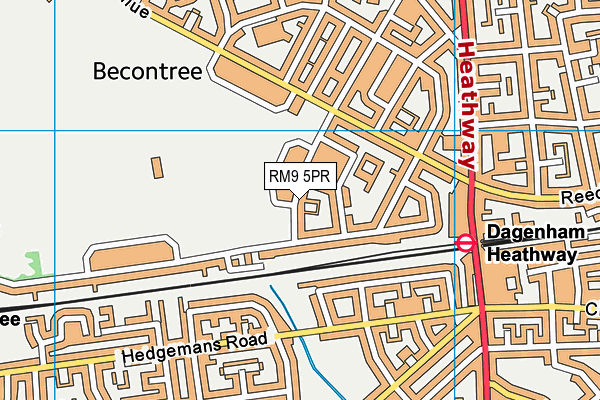 RM9 5PR map - OS VectorMap District (Ordnance Survey)