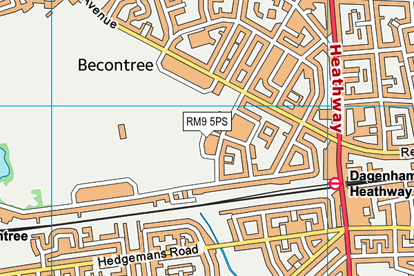 RM9 5PS map - OS VectorMap District (Ordnance Survey)